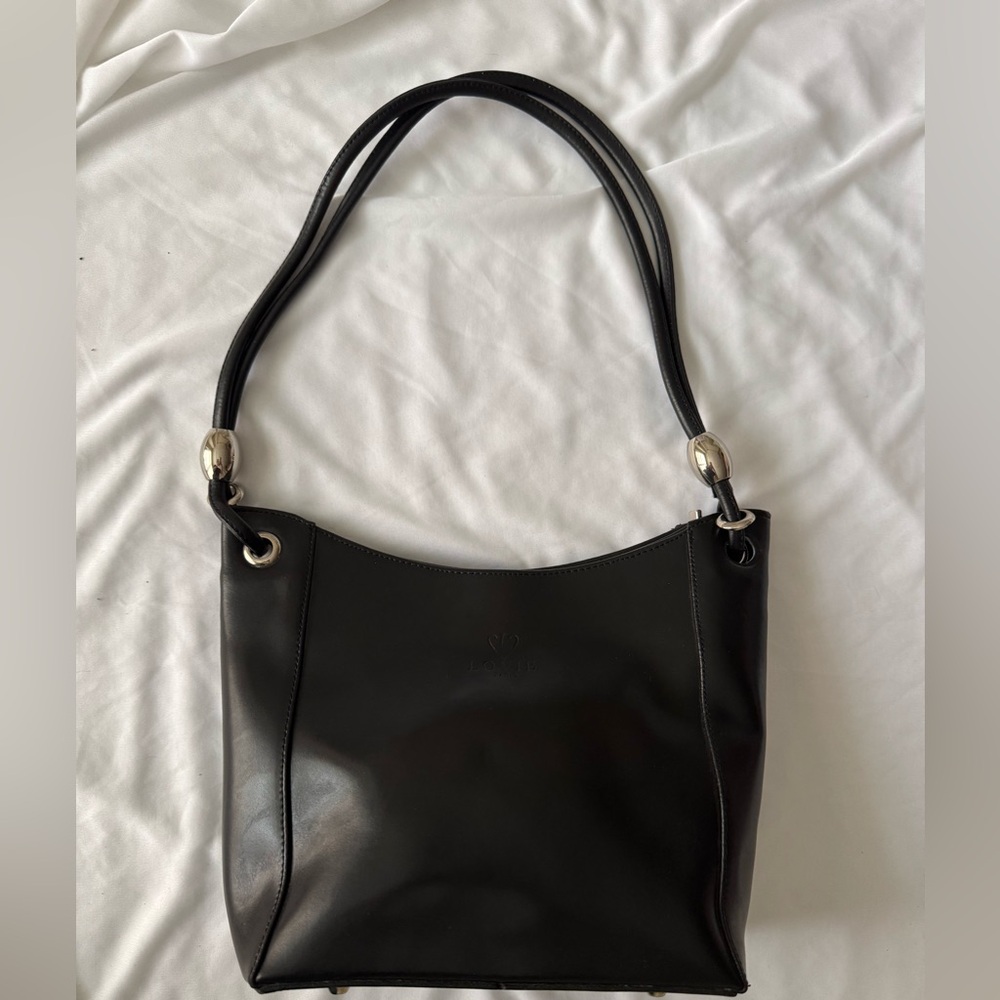 Lovie Paris Elegant Black Leather Shoulder Bag